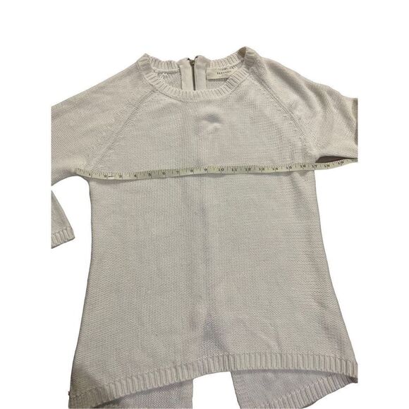 Zara Knit white sweater with zip up back sz medium - Picture 4 of 7